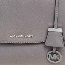 Pre Owned Michael Kors Grey Leather Medium Ava Top Handle Bag