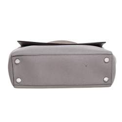Pre Owned Michael Kors Grey Leather Medium Ava Top Handle Bag