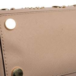 Pre Owned Michael Kors Pink Studded Leather Medium Ava Top Handle Bag