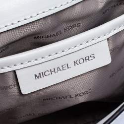 Pre Owned Michael Kors White Leather Mott Top Handle Bag