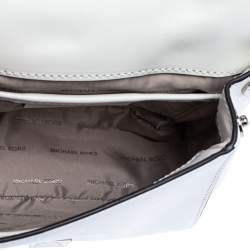Pre Owned Michael Kors White Leather Mott Top Handle Bag