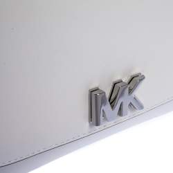 Pre Owned Michael Kors White Leather Mott Top Handle Bag