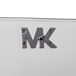 Pre Owned Michael Kors White Leather Mott Top Handle Bag