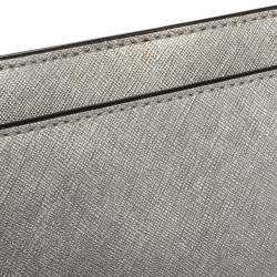 Pre Owned Michael Kors Metallic Silver Leather Crossbody Bag