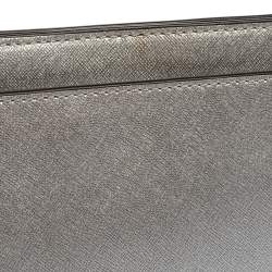 Pre Owned Michael Kors Metallic Silver Leather Crossbody Bag