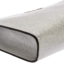 Pre Owned Michael Kors Metallic Silver Leather Crossbody Bag