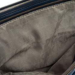 Pre Owned Michael Kors Navy Blue Leather Bedford Zip Crossbody Bag