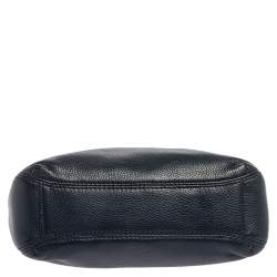 Pre Owned Michael Kors Navy Blue Leather Bedford Zip Crossbody Bag