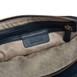 Pre Owned Michael Kors Navy Blue Leather Bedford Zip Crossbody Bag