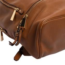 مملوكة مسبقًا حقيبة ظهر مايكل كورس ريزيب متوسطة جلد بنية