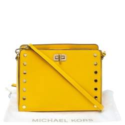 Pre Owned Michael Kors Yellow Leather Sylvie Crossbody Bag