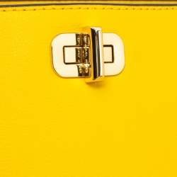 Pre Owned Michael Kors Yellow Leather Sylvie Crossbody Bag