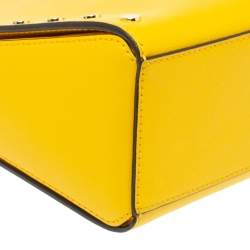 Pre Owned Michael Kors Yellow Leather Sylvie Crossbody Bag