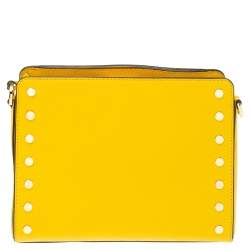 Pre Owned Michael Kors Yellow Leather Sylvie Crossbody Bag