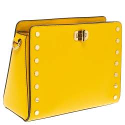 Pre Owned Michael Kors Yellow Leather Sylvie Crossbody Bag
