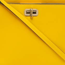 Pre Owned Michael Kors Yellow Leather Sylvie Crossbody Bag