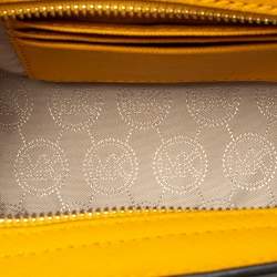 Pre Owned Michael Kors Yellow Leather Mini Selma Crossbody Bag