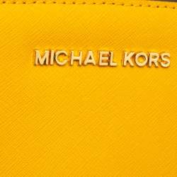 Pre Owned Michael Kors Yellow Leather Mini Selma Crossbody Bag