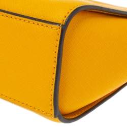 Pre Owned Michael Kors Yellow Leather Mini Selma Crossbody Bag