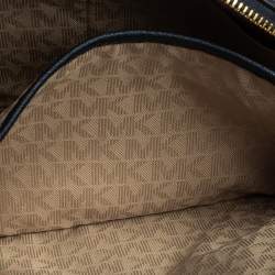 Pre Owned Michael Kors Navy Blue Leather Jet Set Crossbody Bag