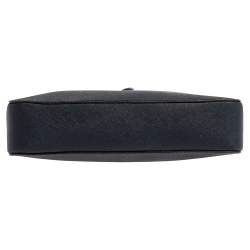 Pre Owned Michael Kors Navy Blue Leather Jet Set Crossbody Bag