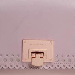 Pre Owned حقيبة كتف مايكل كورس "هانا" جلد مخرم وردي فاتح