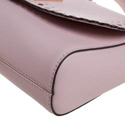 Pre Owned حقيبة كتف مايكل كورس "هانا" جلد مخرم وردي فاتح