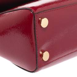 Pre Owned Michael Kors Red Patent Leather Small Ava Top Handle Bag