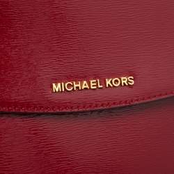 Pre Owned Michael Kors Red Patent Leather Small Ava Top Handle Bag