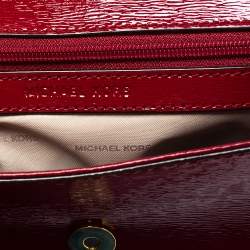 Pre Owned Michael Kors Red Patent Leather Small Ava Top Handle Bag