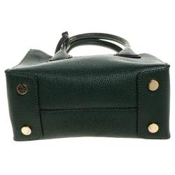 Pre Owned Michael Kors Green Leather Mini Mercer Tote