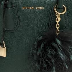 Pre Owned Michael Kors Green Leather Mini Mercer Tote