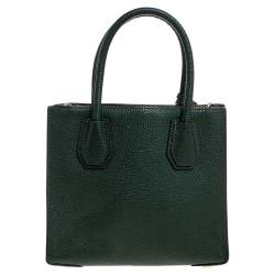 Pre Owned Michael Kors Green Leather Mini Mercer Tote