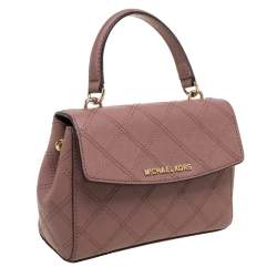 Pre Owned Michael Kors Old Rose Leather Mini Ava Top Handle Bag