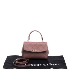 Pre Owned Michael Kors Old Rose Leather Mini Ava Top Handle Bag