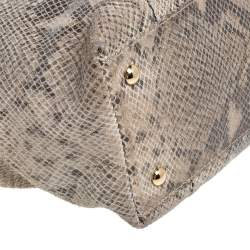 Pre Owned حقيبة يد مايكل مايكل كورس "جيت سيت" سحاب علوي جلد نقشة الثعبان بيج