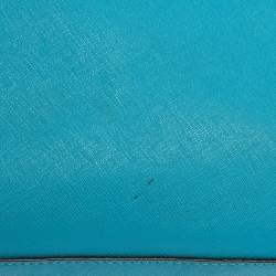 مملوكة مسبقًا MICHAEL Michael Kors Blue Leather Medium Jet Set Tote