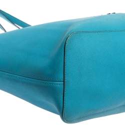 مملوكة مسبقًا MICHAEL Michael Kors Blue Leather Medium Jet Set Tote