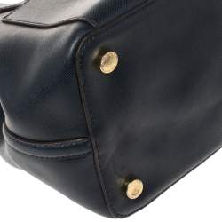 Pre Owned Michael Kors Navy Blue Leather Front Pocket Tote