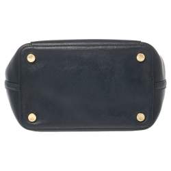 Pre Owned Michael Kors Navy Blue Leather Front Pocket Tote