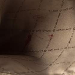 Pre Owned Michael Kors Blue Leather Large Voyager East/West Top Zip Tote 