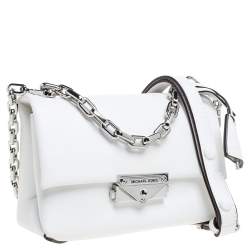 Pre Owned Michael Kors White Leather Extra Small Cece Top Handle Bag