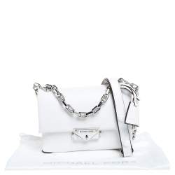 Pre Owned Michael Kors White Leather Extra Small Cece Top Handle Bag