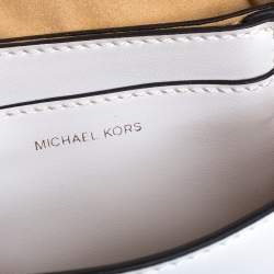 Pre Owned Michael Kors White Leather Extra Small Cece Top Handle Bag