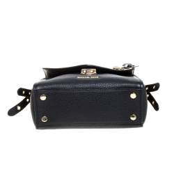 Pre Owned Michael Kors Black Leather Studded Top Handle Bag