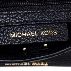 Pre Owned Michael Kors Black Leather Studded Top Handle Bag