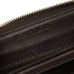 Michael Kors Brown Monogram Coated Canvas Zip Around Wallet