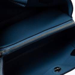 Pre Owned Michael Kors Two Tone Blue Signature Coated Canvas and Leather Kimberly Studded Satchel