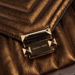 Pre Owned حقيبة كتف مايكل كورس وايتني جلد مبطنة وردية نود