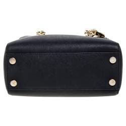 Pre Owned Michael Kors Black Leather Small Cynthia Tote